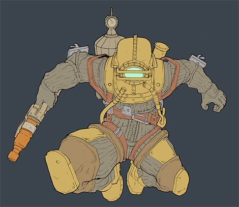 Photoshop Tutorial : Bioshock Videogame Digital Painting - Flats